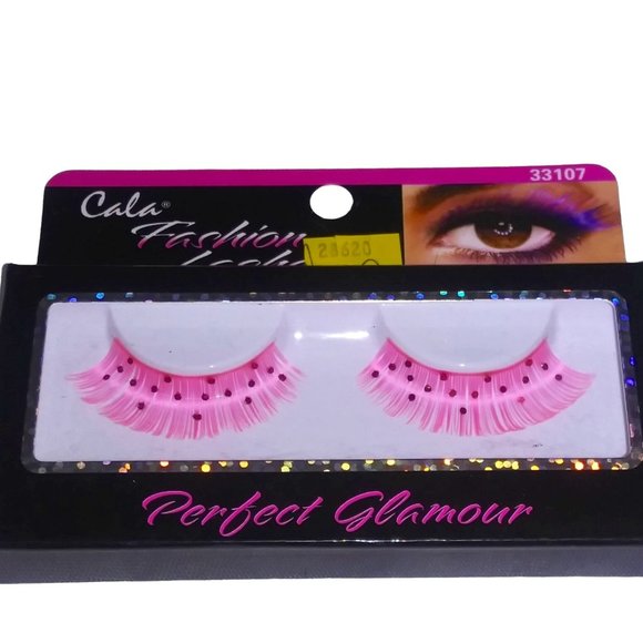Cala Fashion Eye Lashes Pink Sparkle Perfect Glamour False Lashes NEW - Picture 1 of 3